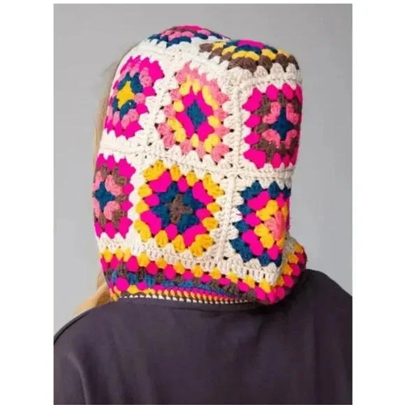 Natural Life Granny Crochet Hood Sweatshirt Charcoal Gray Oversize Size L/XL - Picture 2 of 11